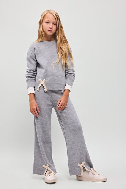DeFacto Wide Leg Knitwear Trousers with Bow Detail for Girls I7456A826Au