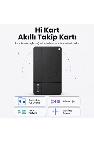 HBB-K Hi Kart İOS&ANDROİD Uyumlu Takip Cihazı & Dijital Kartvizit Siyah