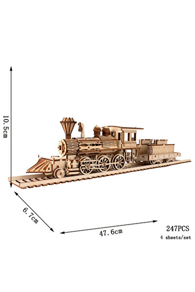 Choice HB11-Steam Train 3D Wooden Puzzle Streetcar Sakura Journey Tram Statio...