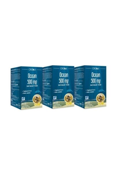 Ocean Ocean500 Mg Saf Balık Yağı 60 Kapsül 3'lü Paket