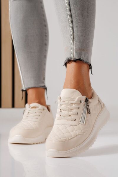 Zaira Pantofi casual dama captusiti bej din piele ecologica Viana #30138 - 41