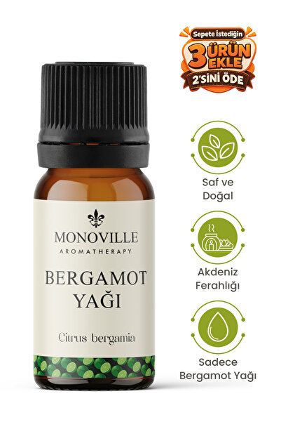 Monoville Bergamot Uçucu Yağı 10 ml Saf ve Doğal (Bergamot Essential Oil)