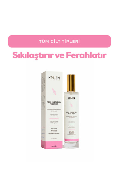 Krijen Zenginleştirilmiş Nemlendirici Gül Hidrosolü - Niacinamide & Yulaf Özü...