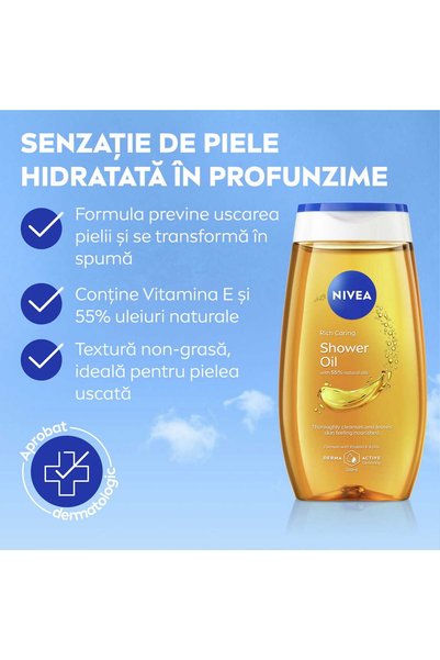 NIVEA Ulei de Dus Oil pentru Piele Uscata, 200 ml