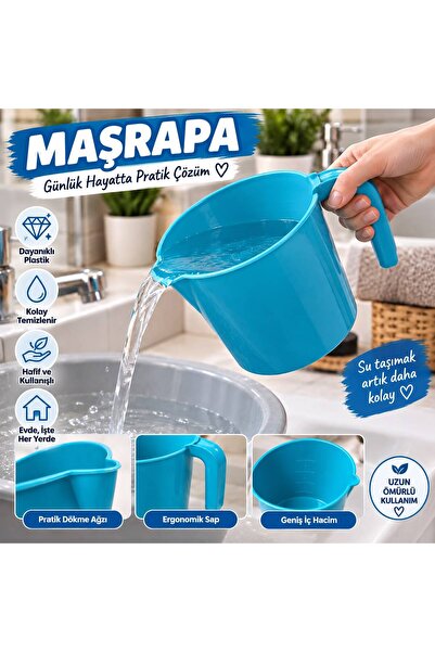 AYSTAR Su Maşrapası Plastik Su Kabı Maşrapa Tuvalet Banyo Maşrafası