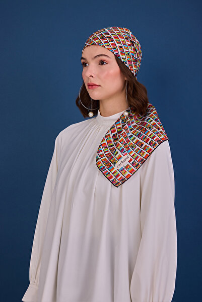 Cacharel Black 90X90 Silk Twill Scarf