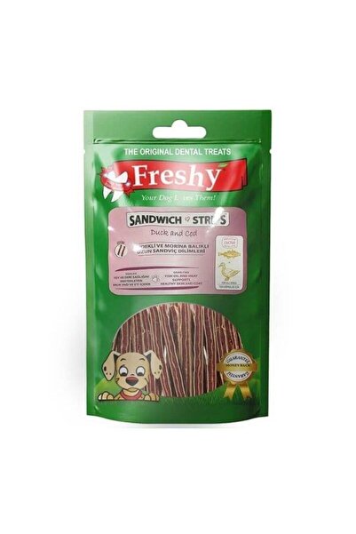 Sandwich Strips Ördekli ve Morina Balıklı Köpek Ödülü 80gr