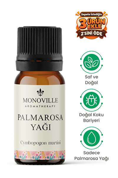 Monoville Palmarosa Uçucu Yağı 10 ml Saf ve Doğal (Palmarosa Essential Oil)