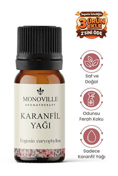 Monoville Karanfil Uçucu Yağı 10 ml Saf ve Doğal (Clove Essential Oil)