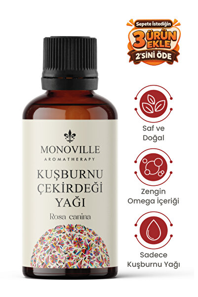 Monoville Kuşburnu Çekirdeği Yağı 30 ml Soğuk Sıkım Saf ve Doğal (Rosehip See...
