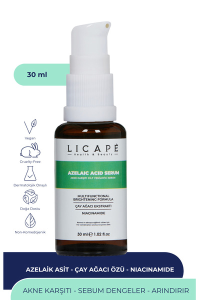 Licape Yağlı Ve Akneli Ciltler İçin Azelaic Acid Cilt Serumu 30ml