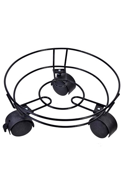 OEM Suport Ghiveci Negru Metalic cu Roti Ø20cm - Suporturi Metalice Rotunde, ...