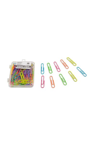 OEM Agrafe Metalice Multicolore Neon 50mm - 60buc - Birou, Produse Scoala