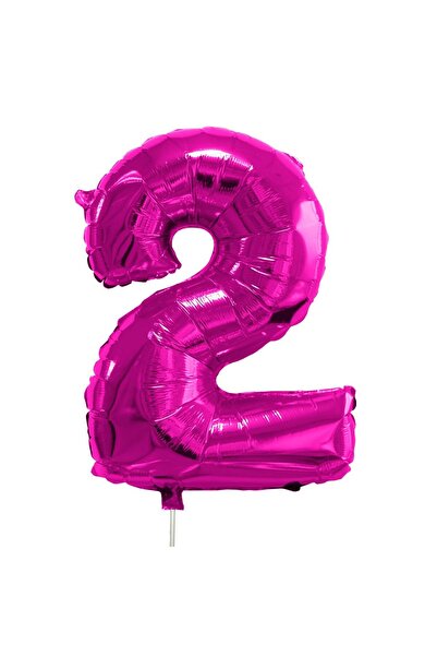 OEM Balon de Petrecere Fucsia Metalizat din Folie Nr.2 - 25cm - Baloane Cifre...