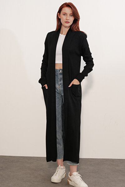Bigdart 15690 Long Knitwear Cardigan - Black