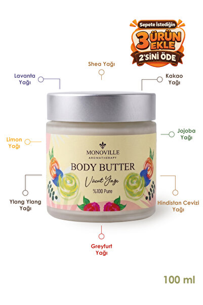 Monoville Body Butter Doğal 9 Yağ Içeren Bakım Yağı 100 ml