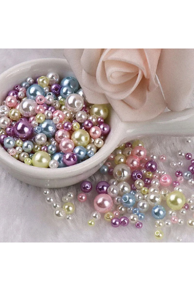Choice 3-8mm Mixed Colors Combination B 144PCS Multi-Size 3-8mm Resin Pearl B...