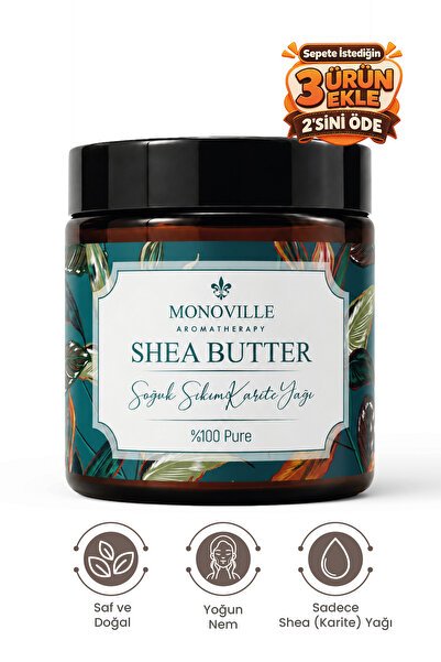 Monoville Shea Butter 100 ml Soğuk Sıkım Saf ve Doğal (Karite Yağı)