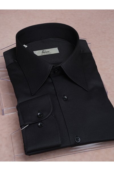 PAREZ Premium Italian Style Slim Fit Pointed Collar Men's Shirt