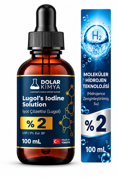 Dolar Kimya Lugol Çözeltisi %2 | 100 Ml | Cam Damlalıklı Şişe (Pharma Grade L...