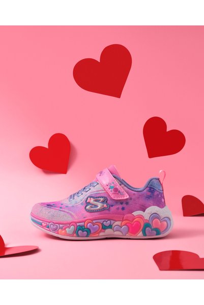 SKECHERS ETERNAL HEART LIGHTS Küçük Kız Çocuk Pembe Işıklı Spor Ayakkabı 3026...
