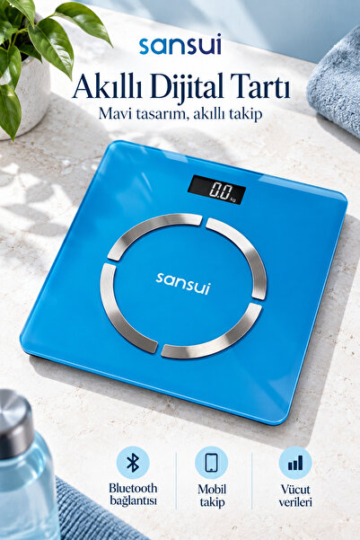 SANSUI Dijital Akıllı Baskül Mavi