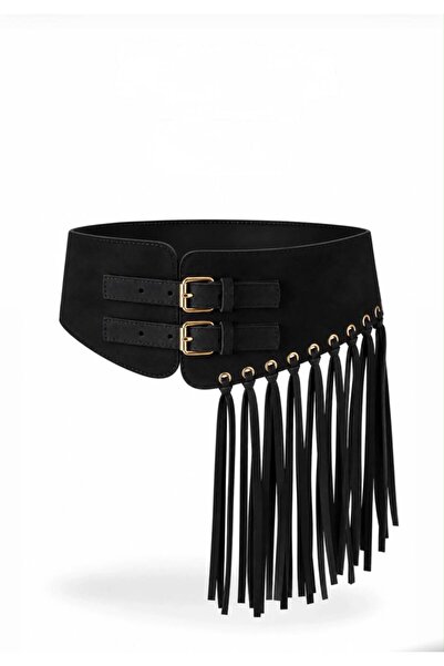 Fiori Luxury Suede Spool Buckle Tasseled Waist Belt