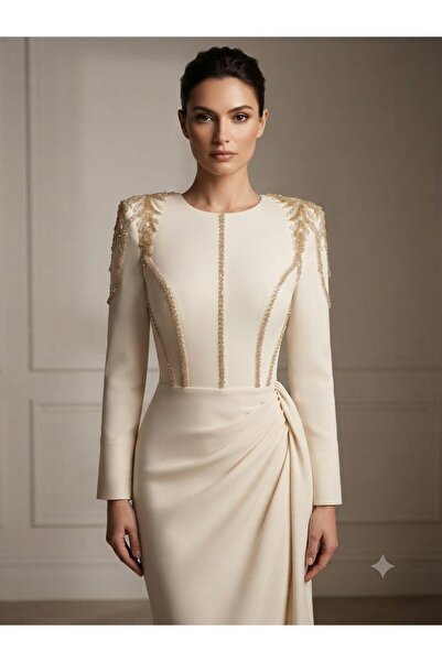 White Corner 3283 ÖZEL TASARIM ELBİSE