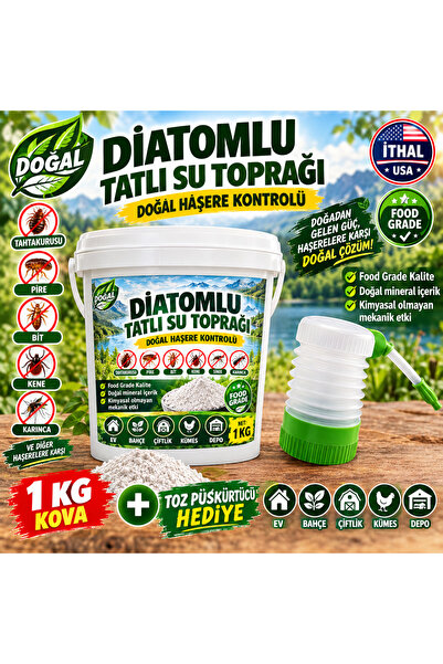 Profarm Diatomlu Toprak 1kg Doğal Bit Pire Tahtakurusu Organik Toz ve 120 Gr ...