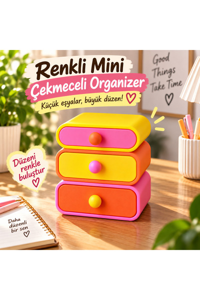Genel Markalar Modüler İstiflenebilir 3'lü Masaüstü Organizer Seti - 2 Büyük ...