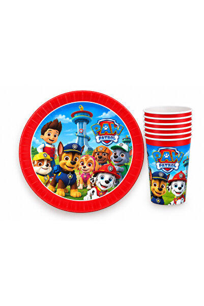 partideyince Paw Patrol Paw Petrol Paw Patrol Σετ πιάτων από χαρτόνι 8 τεμαχίων