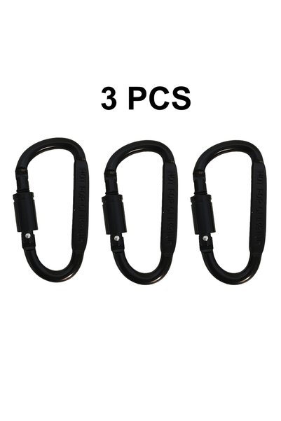 Choice8 Other BK 3 PCS D-Rings Locking Carabiner Keychain Clip with Key Rings...