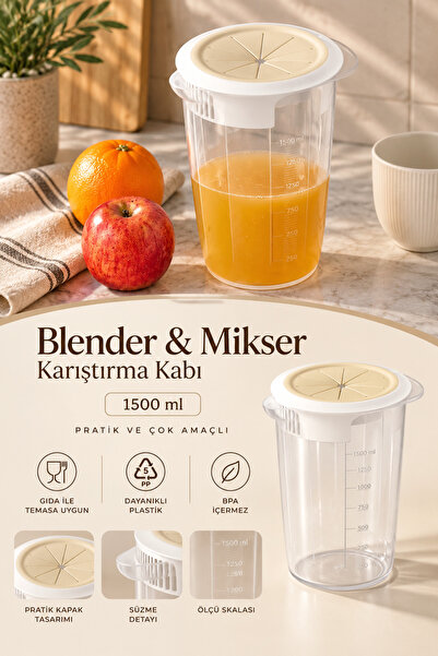 Poomy 1,5 lt Sıçratmaz Blender Ve Mikser Kabı