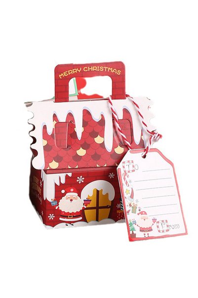 choice2 10pcs Style C 5/10pcs Christmas Gingerbread House Shape Gift Boxes Sn...
