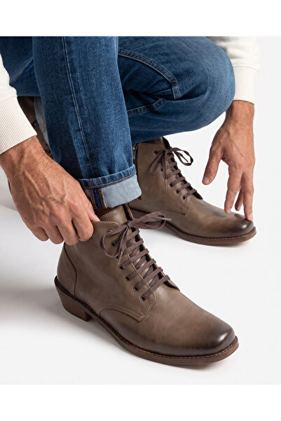 by selvi Lukka Shoes Molin Erkek Vizon Suni Deri Kovboy Dallas Western Bağcık...