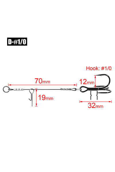 Choice D-No 1-0 Rosewood 3pcs Strike Point Stinger Rig Pike Fishing Accessori...