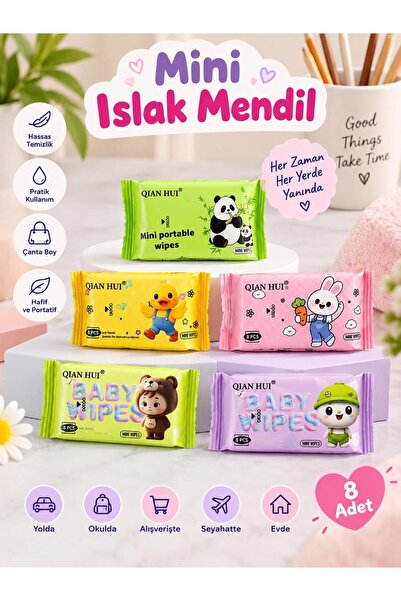 ÖZ KIRTASİYE Figürlü Mini Islak Mendil 1ADET (çantada taşımalık)