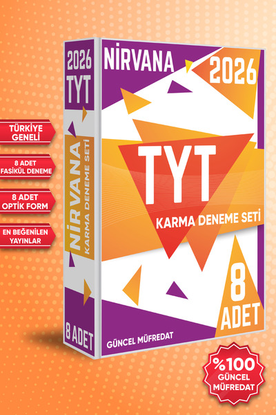 Üç Dört Beş Yayıncılık 2026 TYT Nirvana Karma Deneme Seti 8 Farklı Yayın Türk...