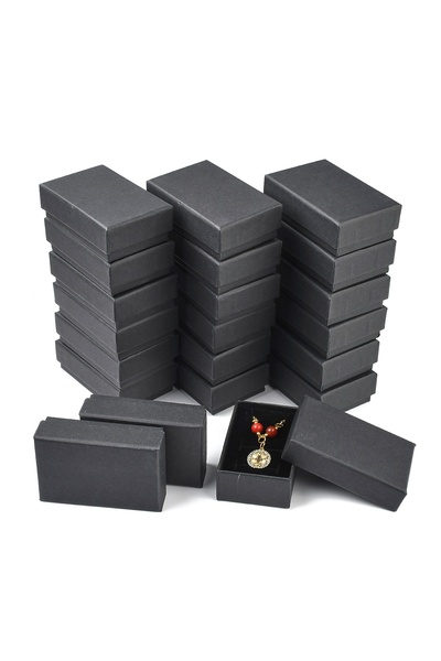 Choice black 24 Pcs Kraft Paper Cardboard Jewelry Boxes, Ring Box, Rectangle ...