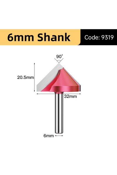 Choice8 9319 HUHAO 6mm Shank V Shape Wood Router Bit 60 90 120 150 Degrees 3D...