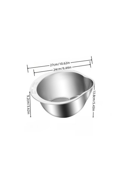 Choice 1PCS Rice Washer Strainer Bowl Stainless Steel 304 Rice Washing Bowl R...