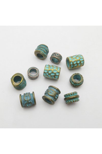 Choice 10pcs Mix Styles 10Pcs Metal Bronze African Viking Hair Braid Dread Dr...