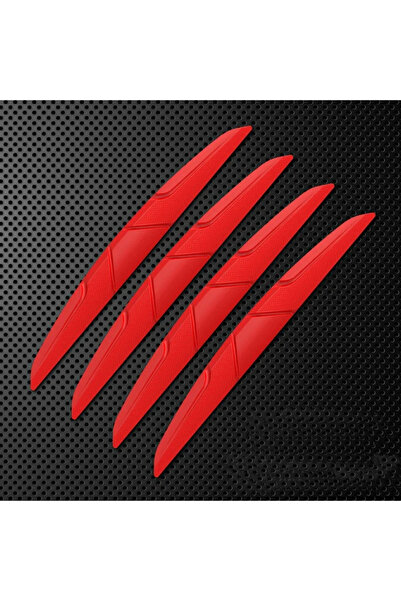 Choice Red 4PCS Car Door Edge Anti-collision Protector Bar Stickers Silicone ...