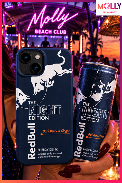 Molly iPhone 15 İçin Gece Mavisi Redbull The Night Edition Desenli İçi Kadife...