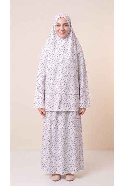 KanatGo Women's Blue Floral Patterned 2-Piece Sleeveless Prayer Set Blue – Hijab Prayer Dress