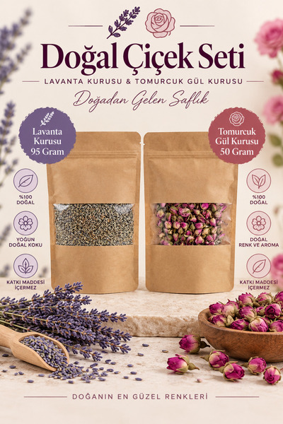 Rosess Tomurcuk Gül Kurusu 50Gr & Lavanta Kurusu 95Gr