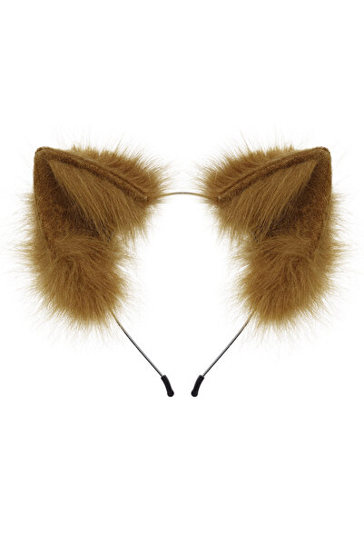 Choice13 Brown Handmade Faux Fur Animal Ears Headband Furry Cat Fox Ear Hairh...