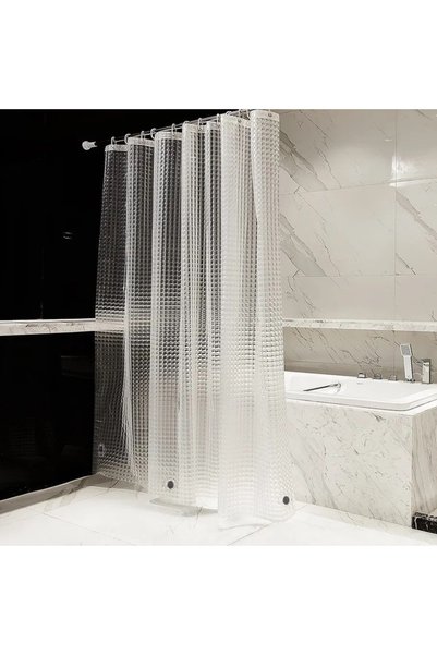 Choice6 90x180cm Clear 1pc Waterproof Clear Crystal Shower Curtain with Plast...
