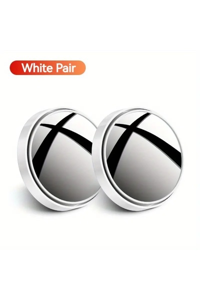Choice WHITE A Pair of 360-Degree Adjustable Wide-Angle Blind Spot Mirrors, R...