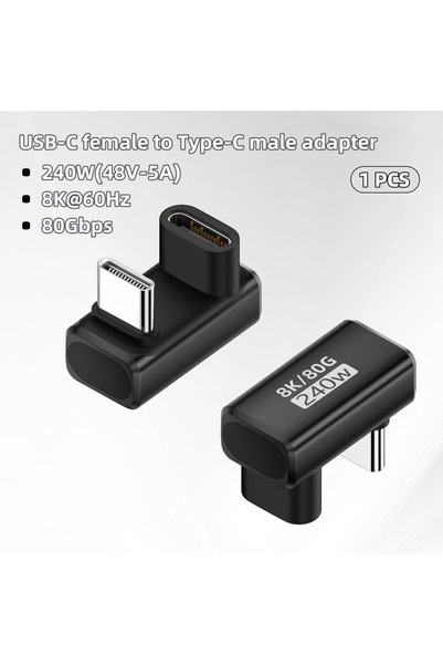 Choice1 240W-GM-UX-HS U Shape PD240W USB C Adapter 8K@60Hz 80Gbps 180 Degree ...
